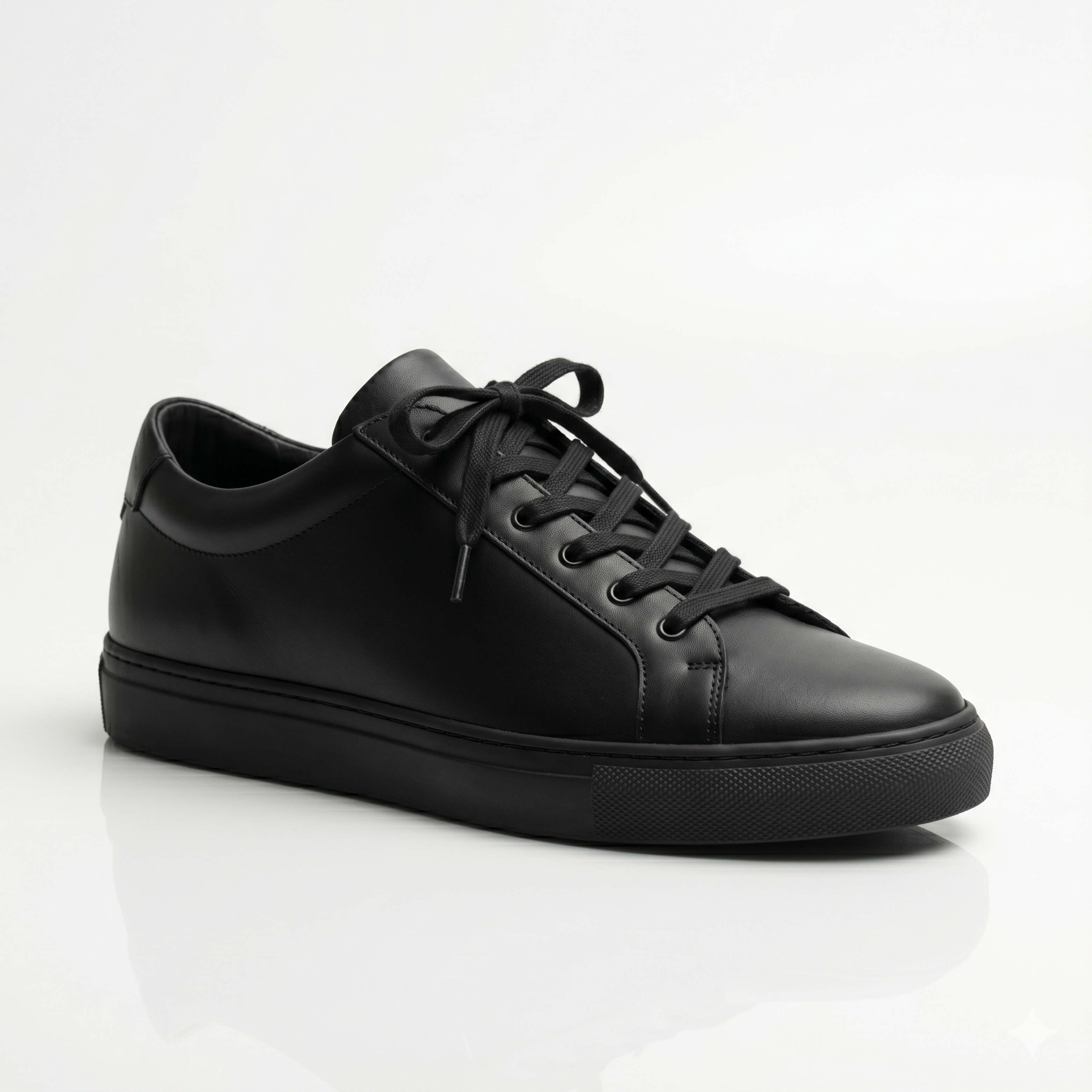 Premium Black Leather Sneakers for Men