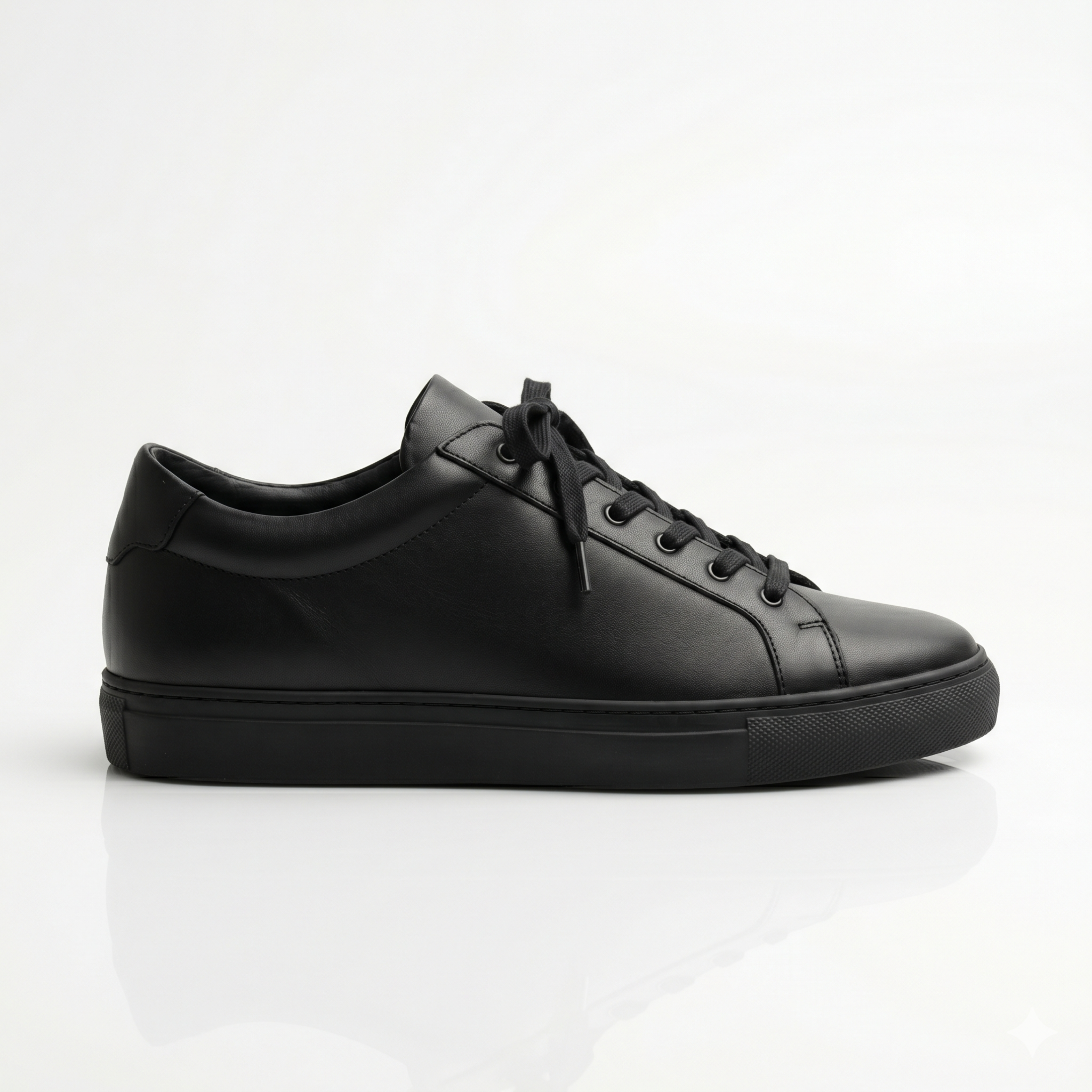 Premium Black Leather Sneakers for Men