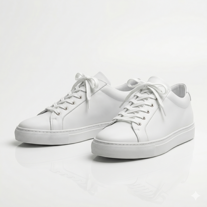 Premium White Leather Sneakers for Men